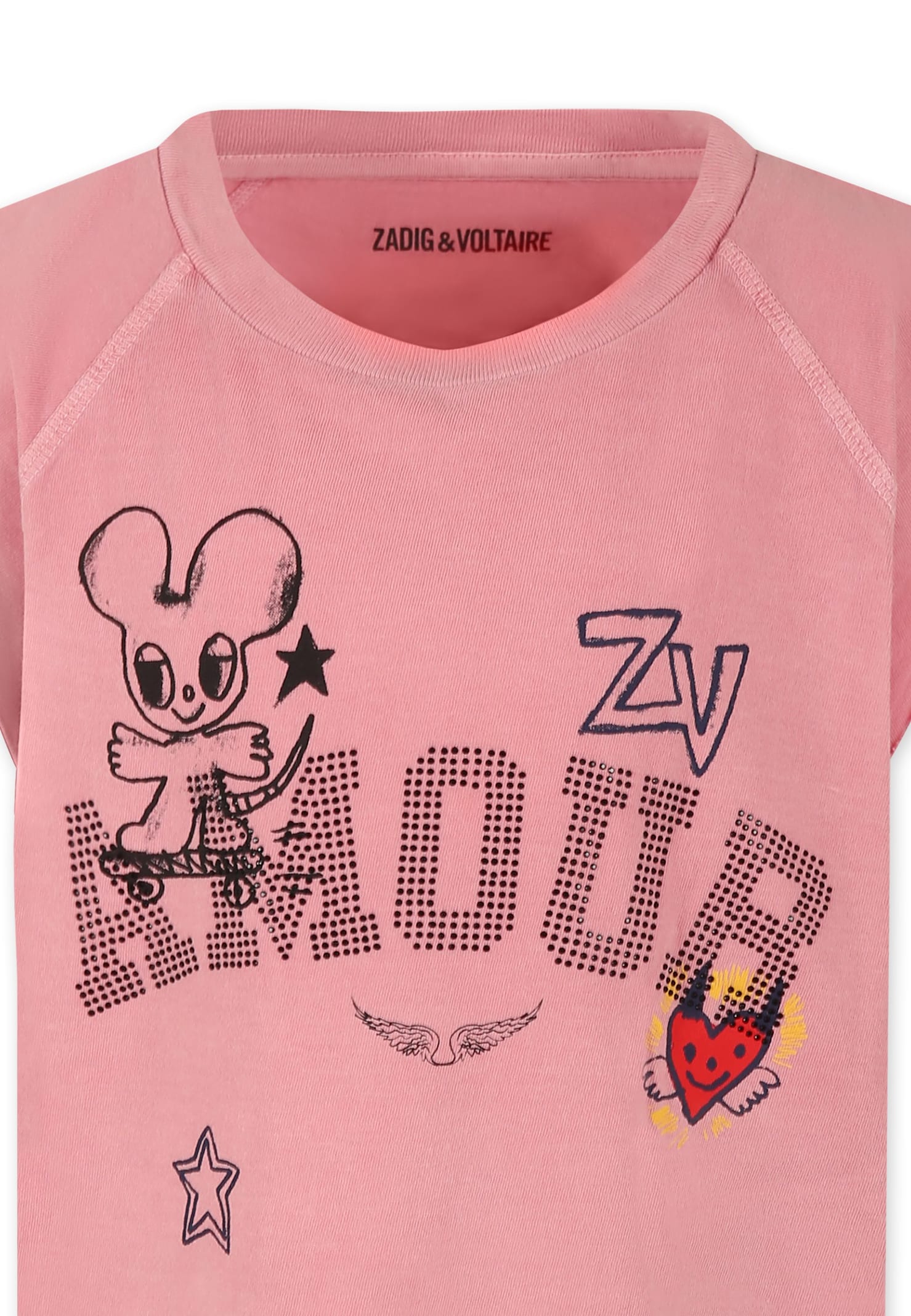 Zadig & Voltaire Pink Tank Top For Girl With Logo In Pink