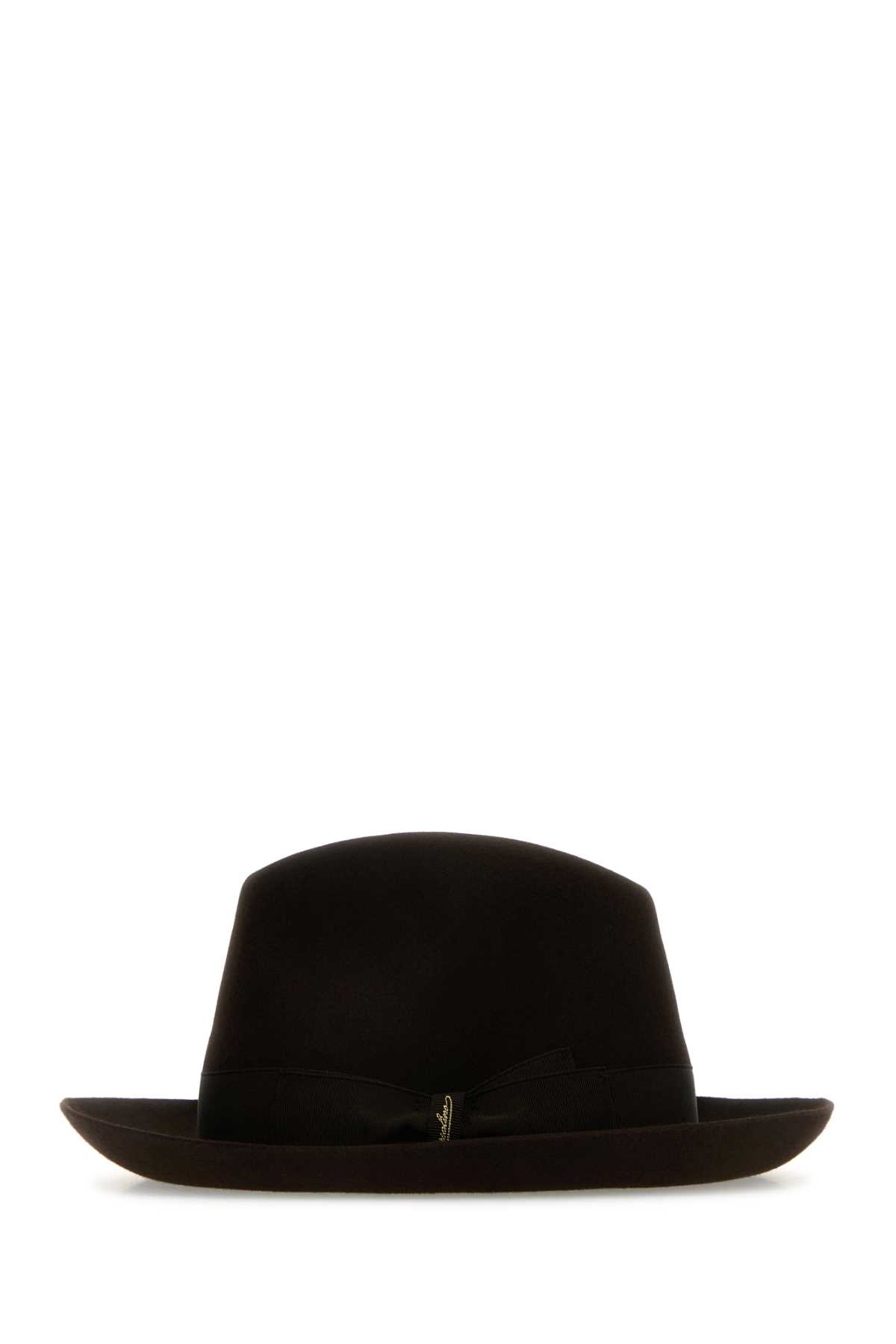 Shop Borsalino Chocolate Velour Hat In Moka