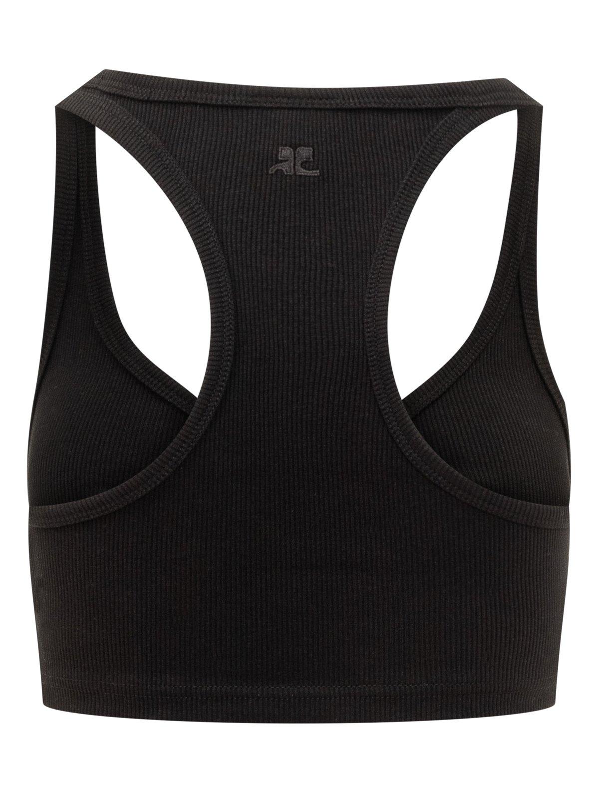 Courrèges Twist Cropped Top In Black