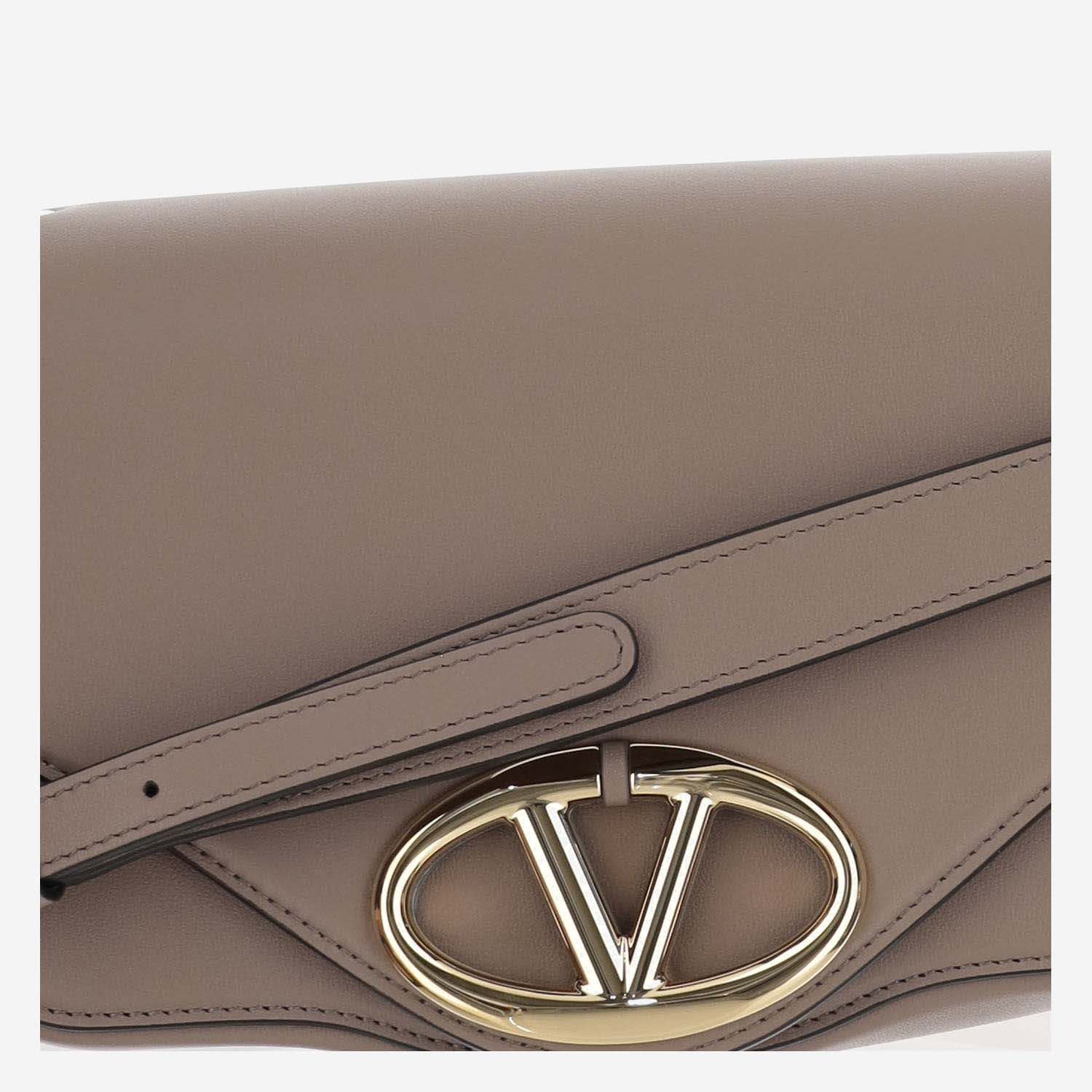 Shop Valentino Vlogo Signature Messenger Bag In Beige