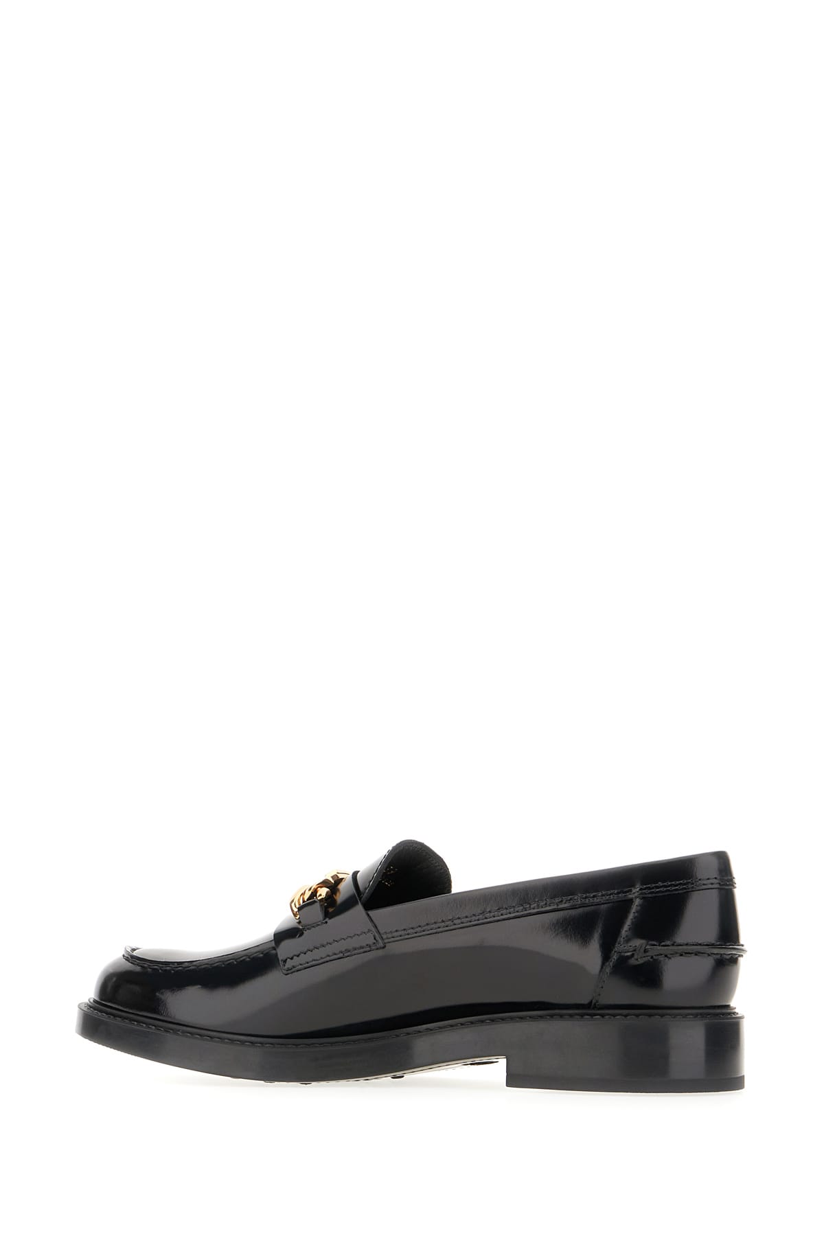 Shop Tod's Black Leather Loafers In B999