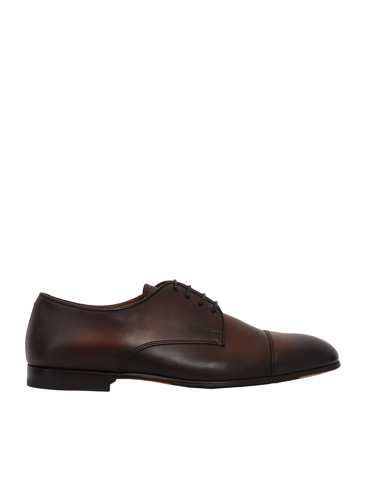 Cap Toe Derby Shoes In Dark Brown