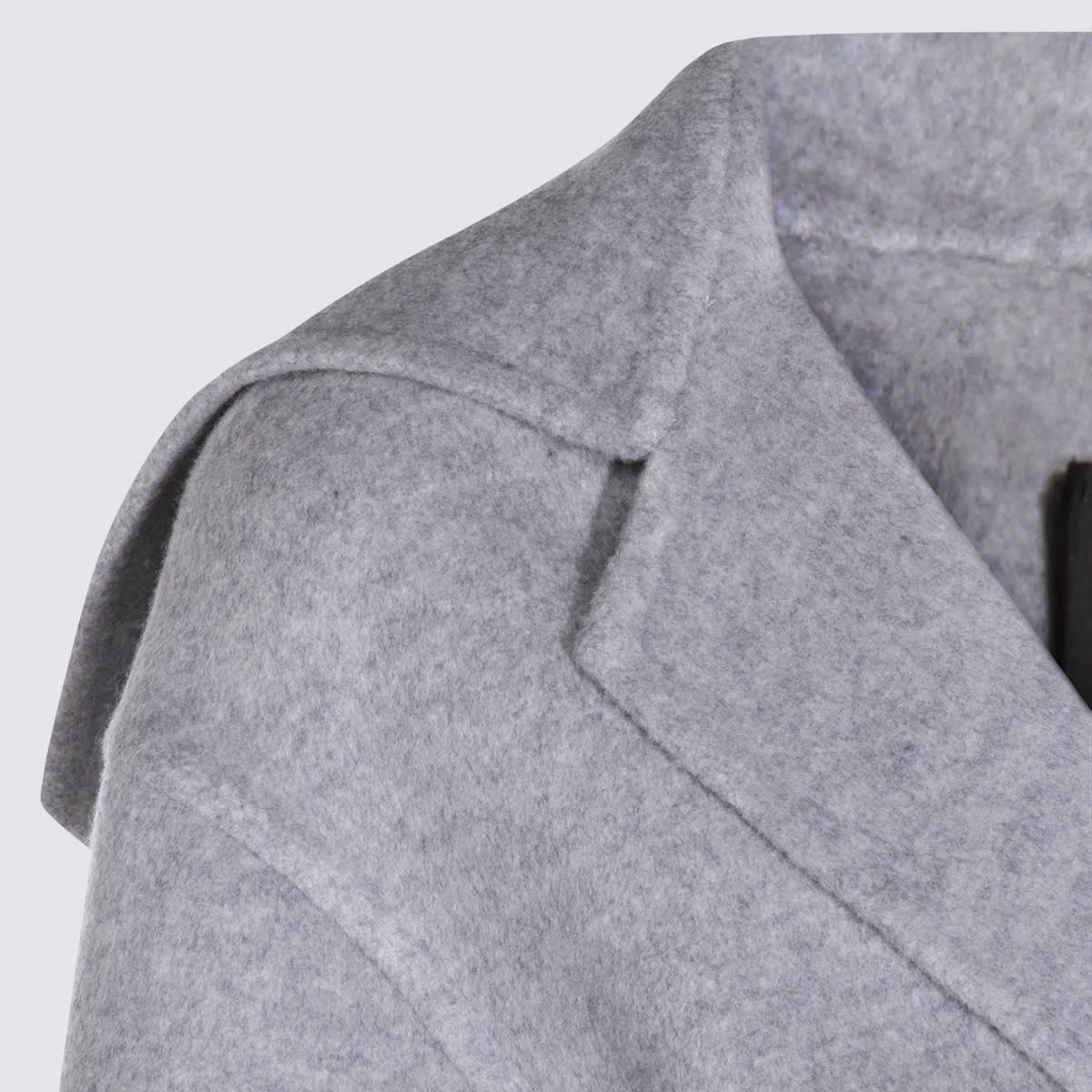 Fabiana Filippi Stylish Coat With Belted Waist And Hood In Gray