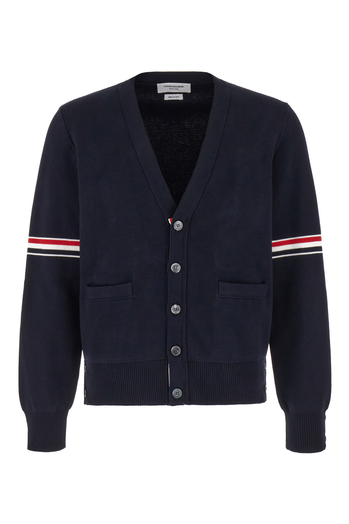 Thom Browne Midnight Blue Cotton Cardigan In Navy