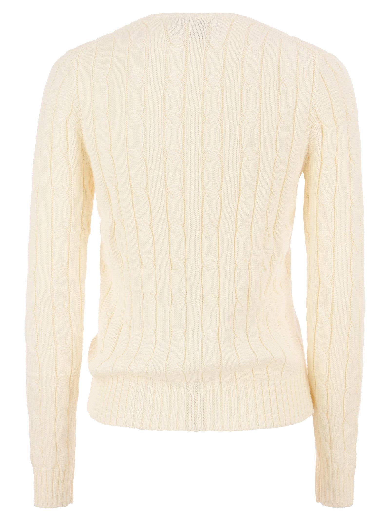 Polo Ralph Lauren Wool And Cashmere Logo Sweater In White