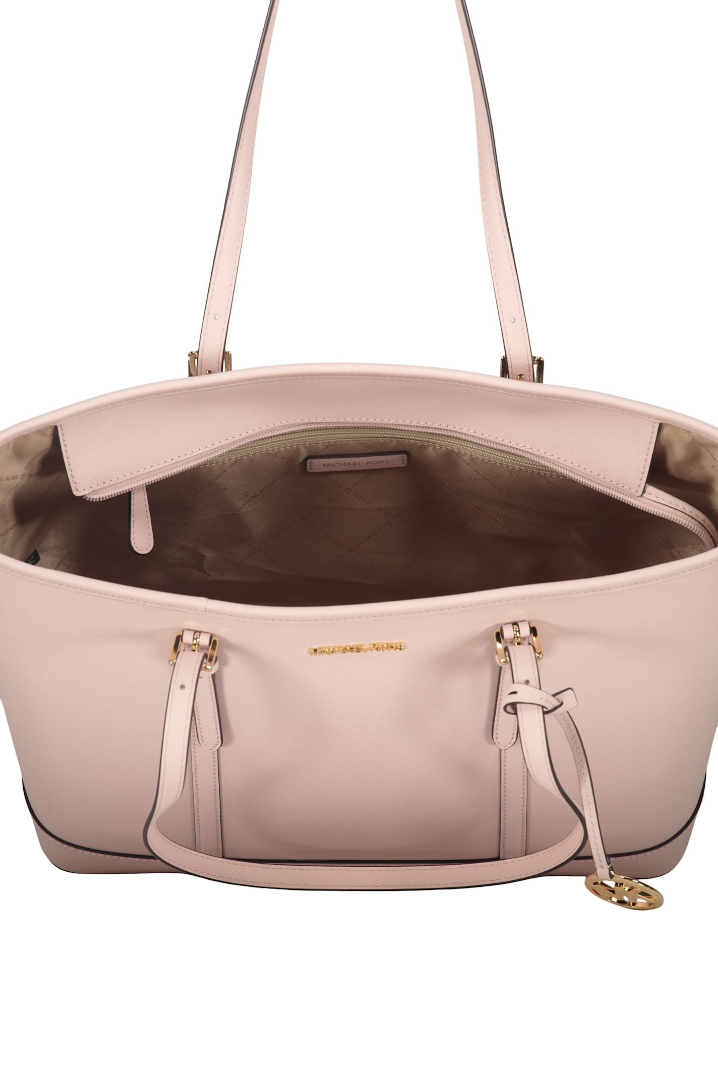 Michael Kors Jet Set Leather Tote Bag In Pink