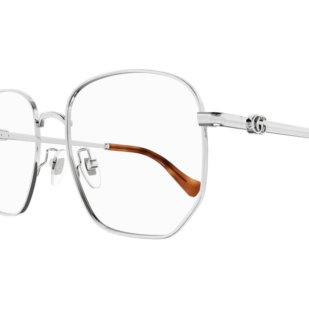Gucci Gg1420ok Oversize-frame Glasses In 002 Silver Silver Transpa