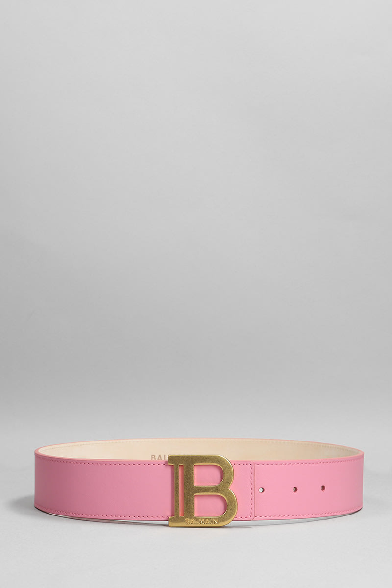 Balmain Belts In Rose-pink Leather