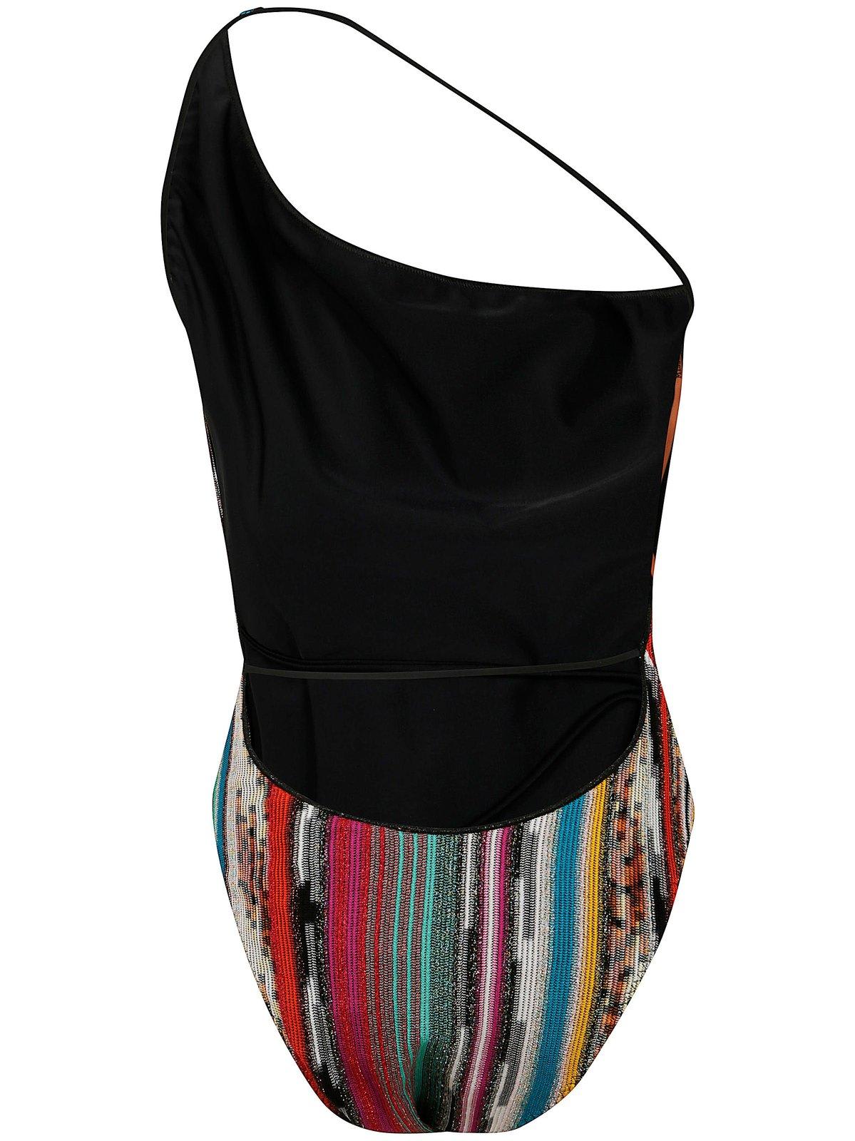Missoni Metallic Asymmetric One-piece Swimsuit