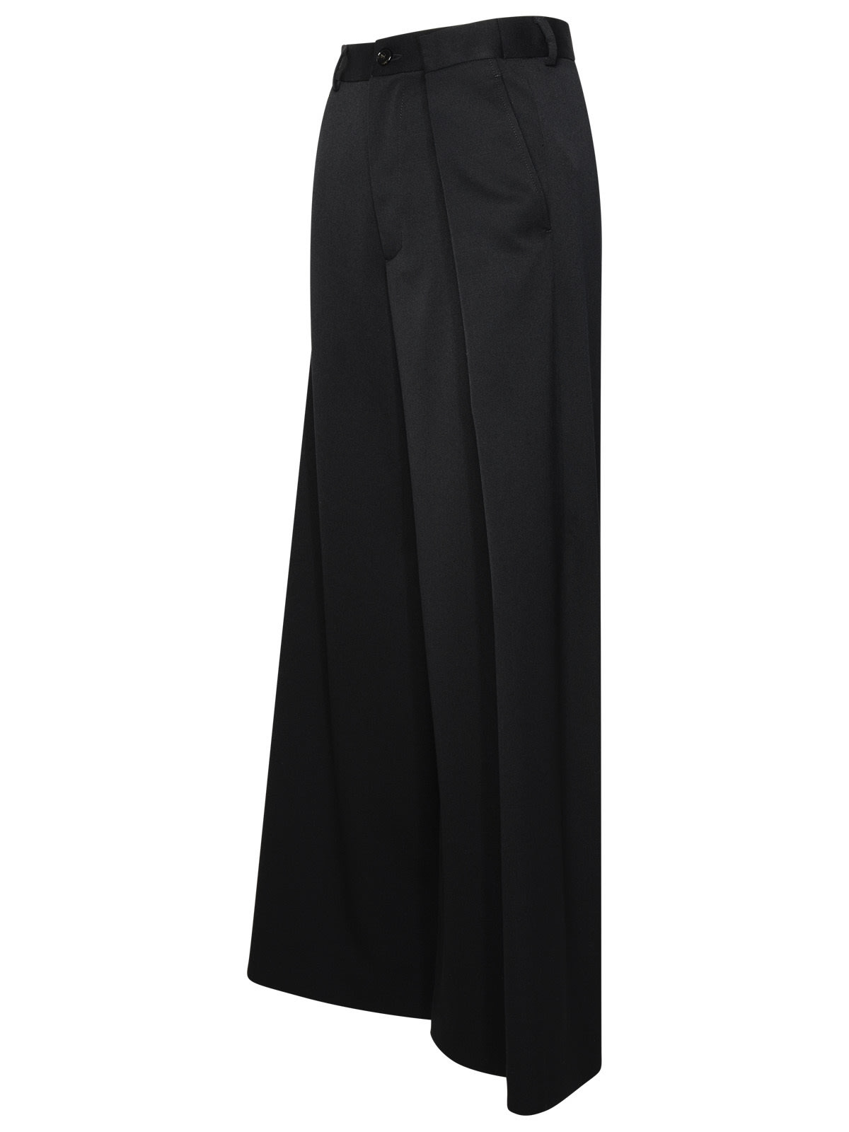 Shop Mm6 Maison Margiela Black Virgin Wool Blend Tailored Trousers