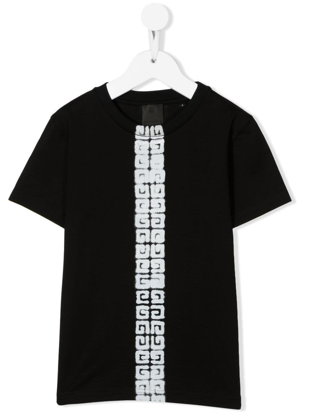 Givenchy Black T-shirt With 4g Vertical Stripe On Front And Back