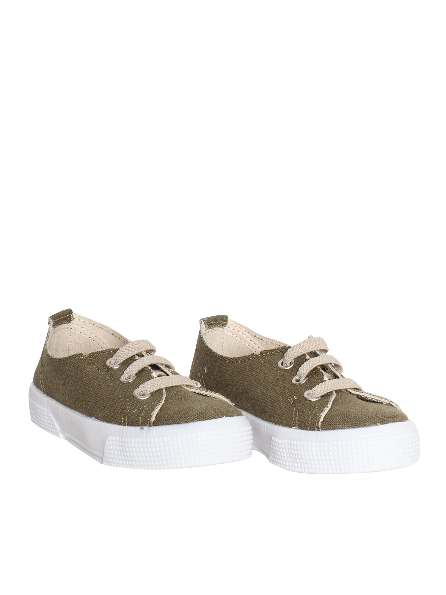 Shop Il Gufo Childrens Canvas Sneakers In Green