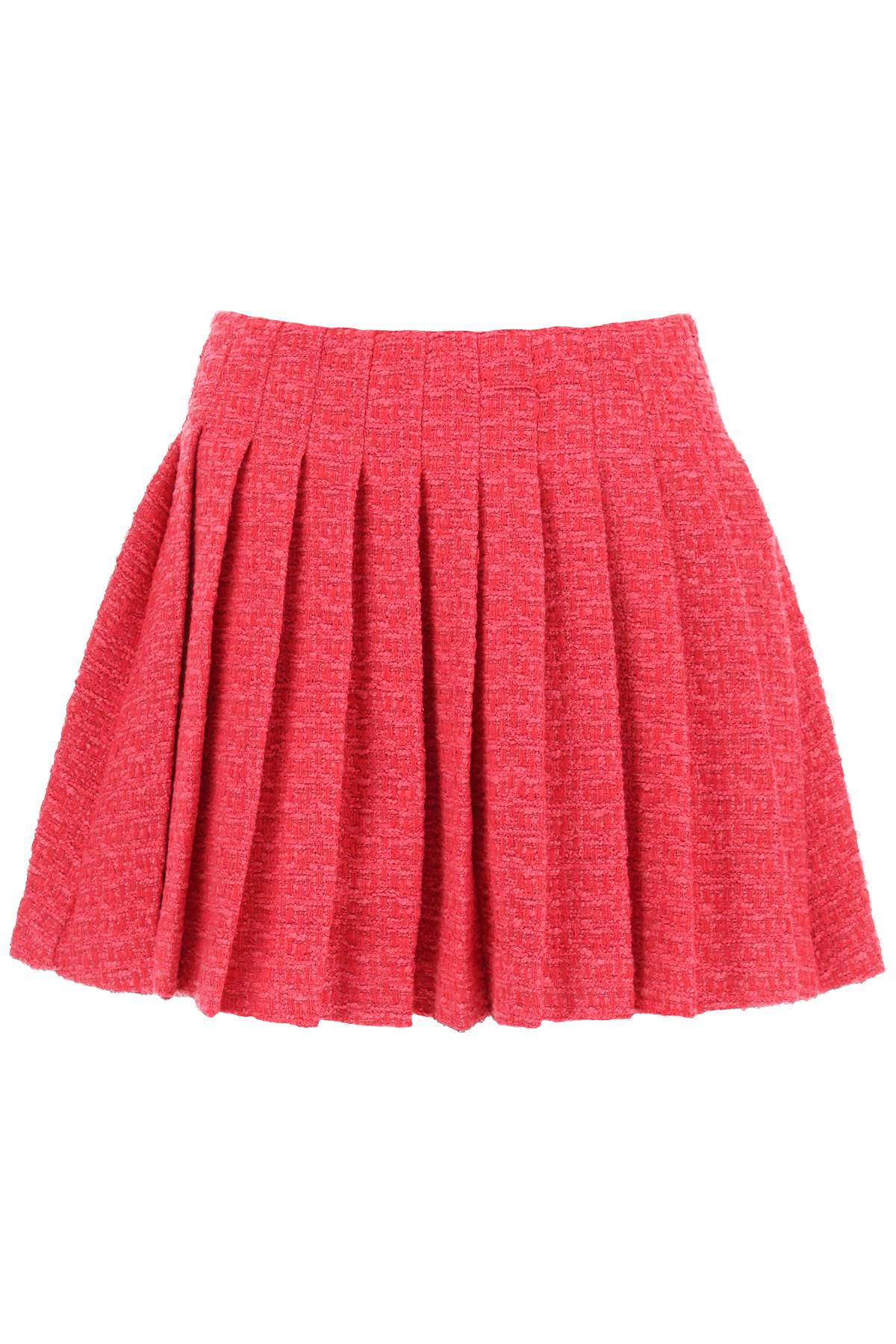 self-portrait Boucle Tweed Pleated Mini Skirt
