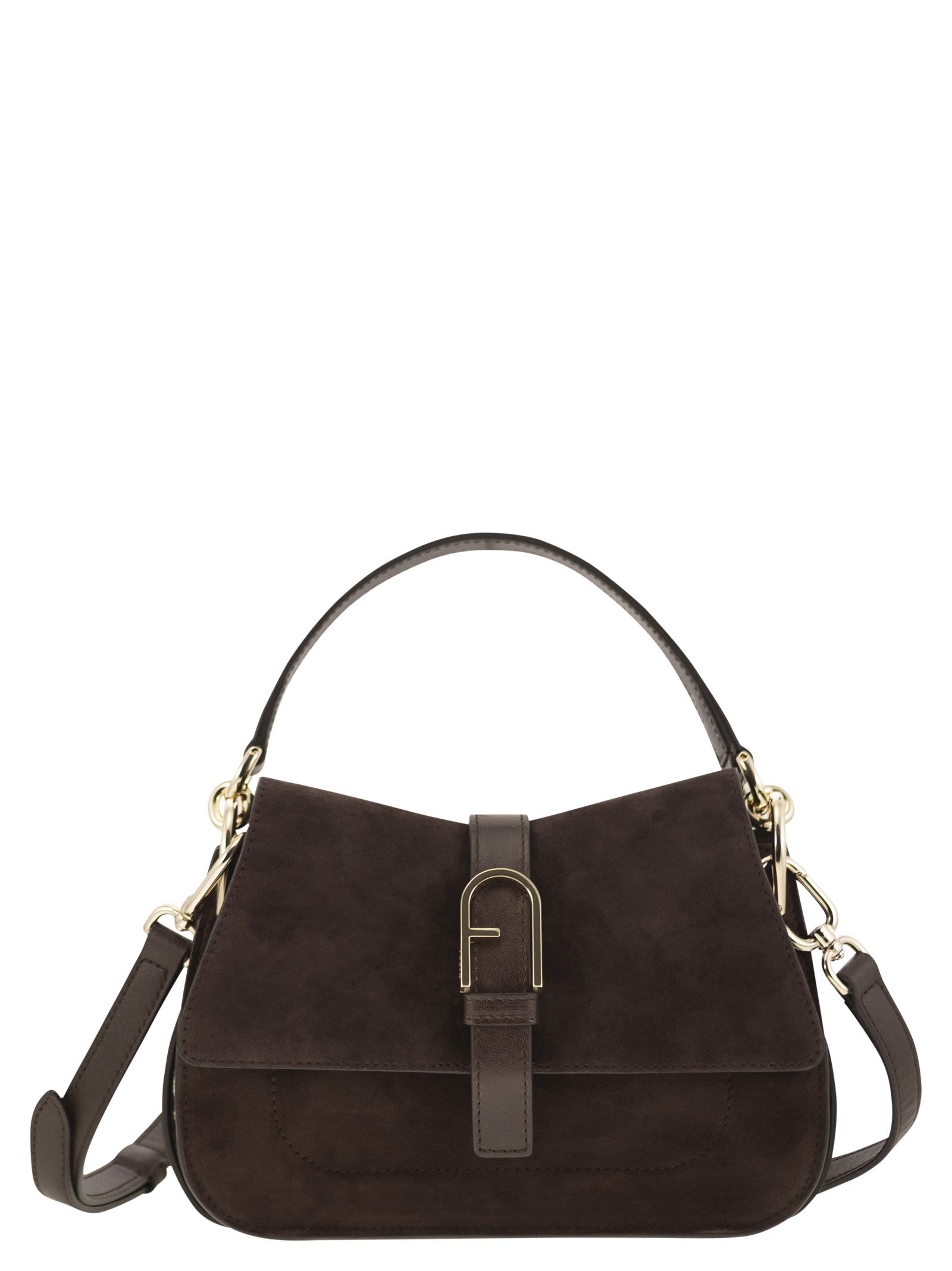 Shop Furla Flow Mini - Cross Body Bag In Brown