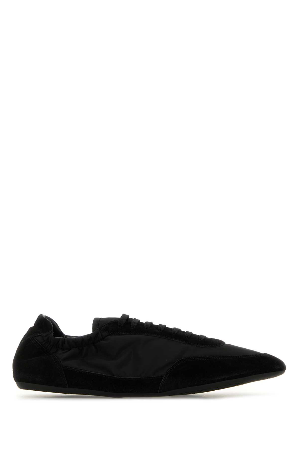 Prada Collapse Re-nylon And Suede Sneaker Men In Black