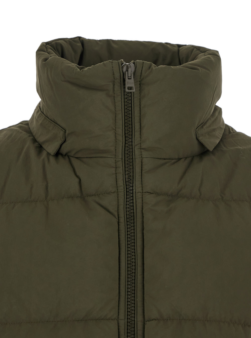 Herno Long Padded Down Jacket With Removable Hood In Green