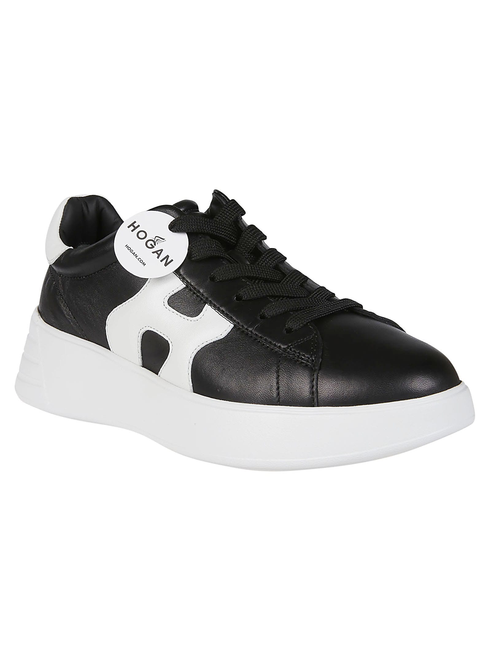 Shop Hogan Rebel H562 Sneakers In Nero/bianco