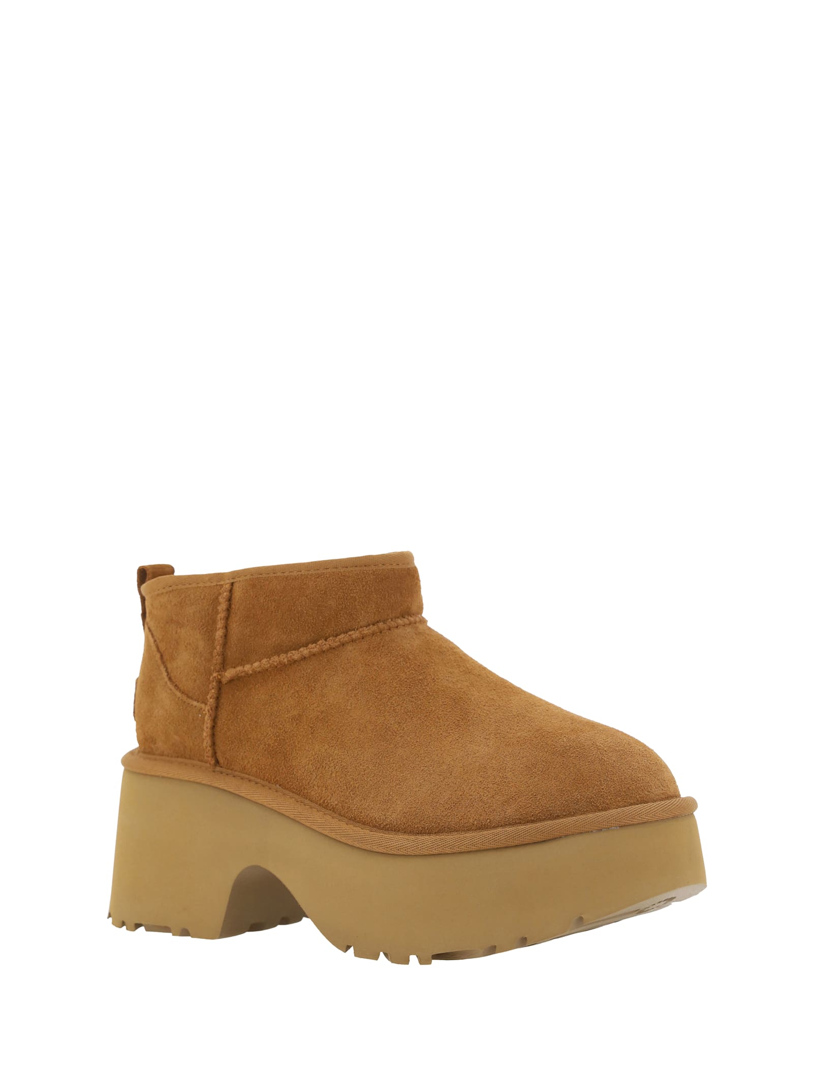 Shop Ugg Classic Ultra Mini New Heights Boots In Chestnut