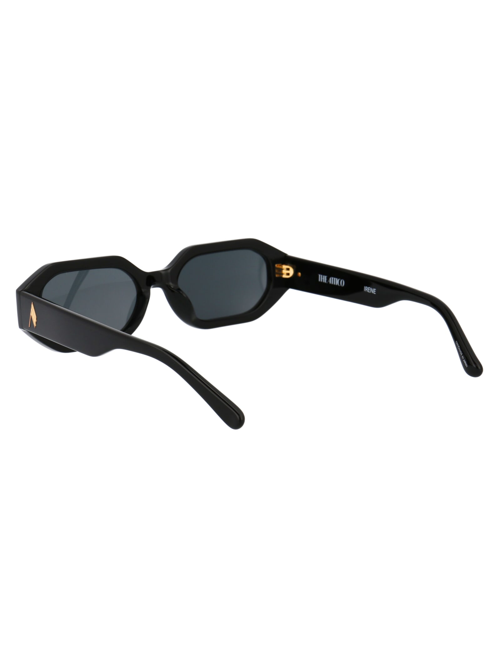 Shop Attico Irene Sunglasses In Black/yellowgold/grey