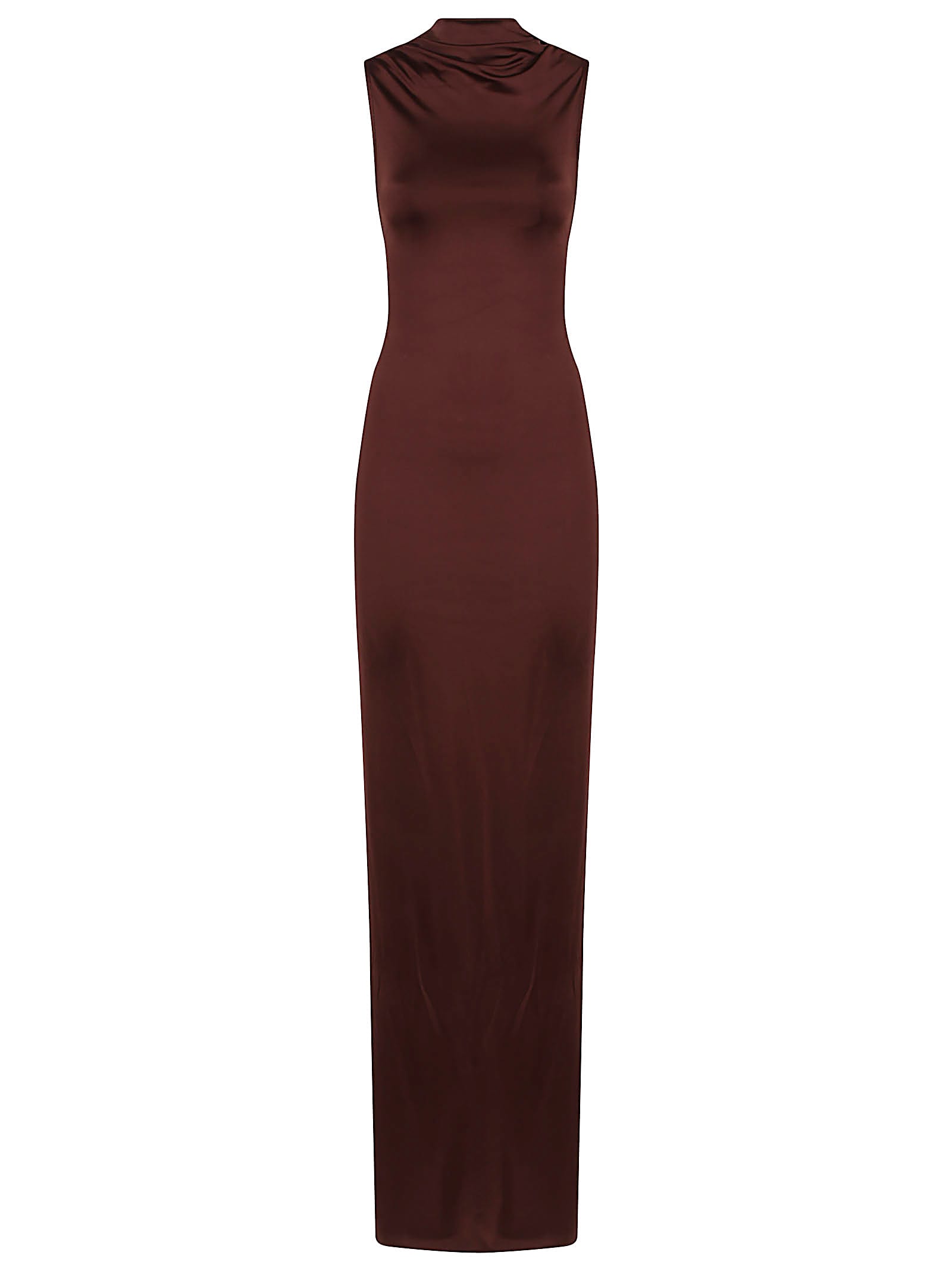 Victoria Beckham Womens Coco Twisted Sleeveless Stretch-woven Maxi Dress In Brown