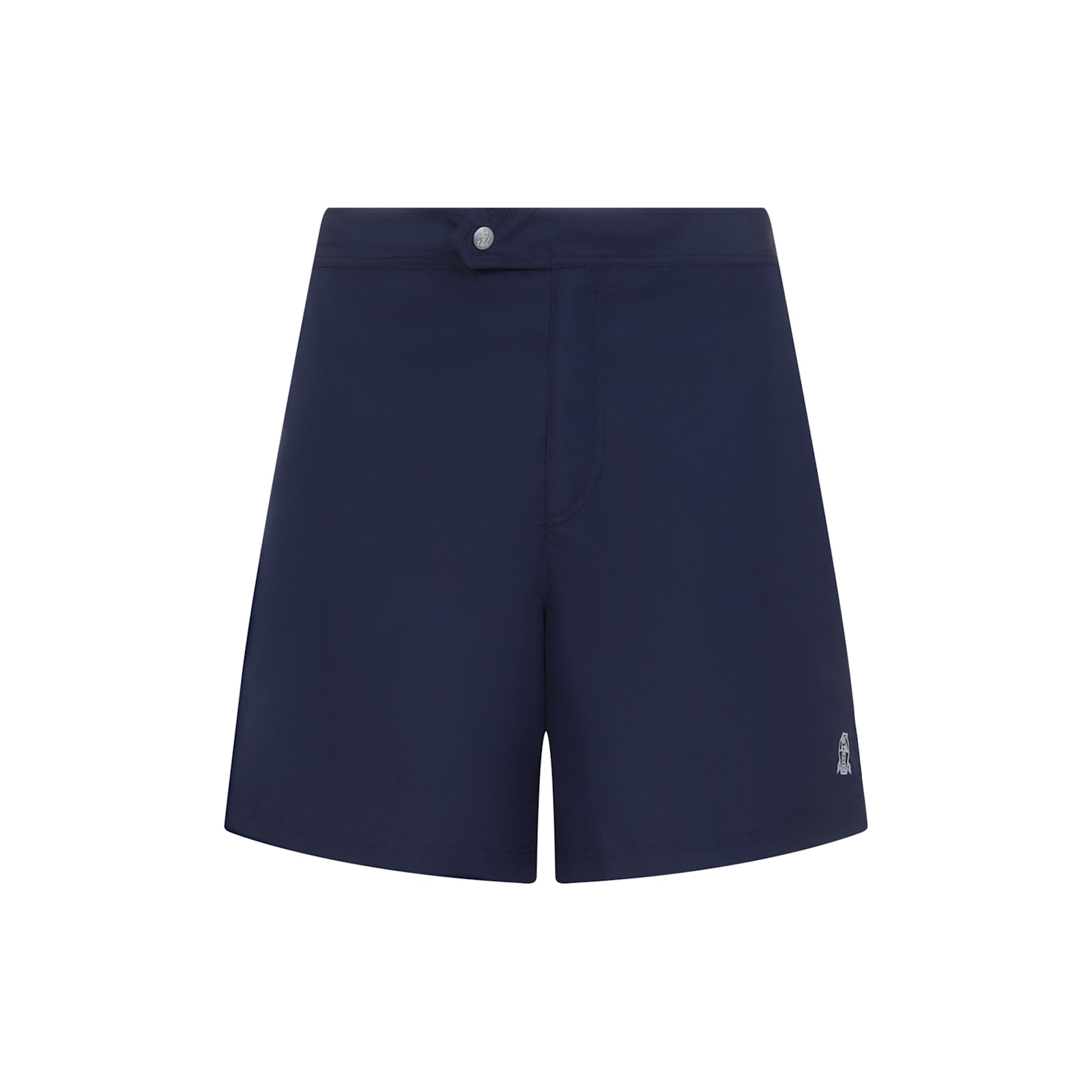 Brunello Cucinelli Classic Blue Swim Shorts With Subtle Logo Detail In Navy