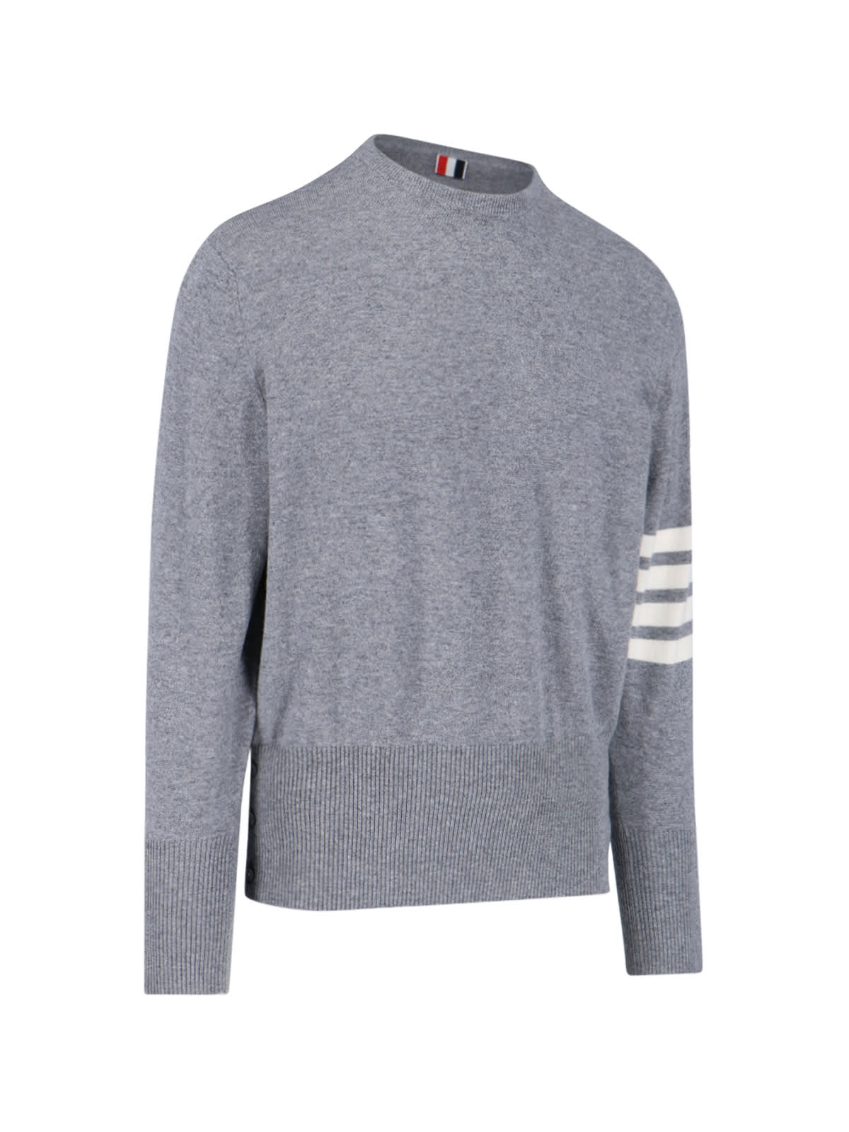 Shop Thom Browne 4-bar Crew Neck Sweater In Gray