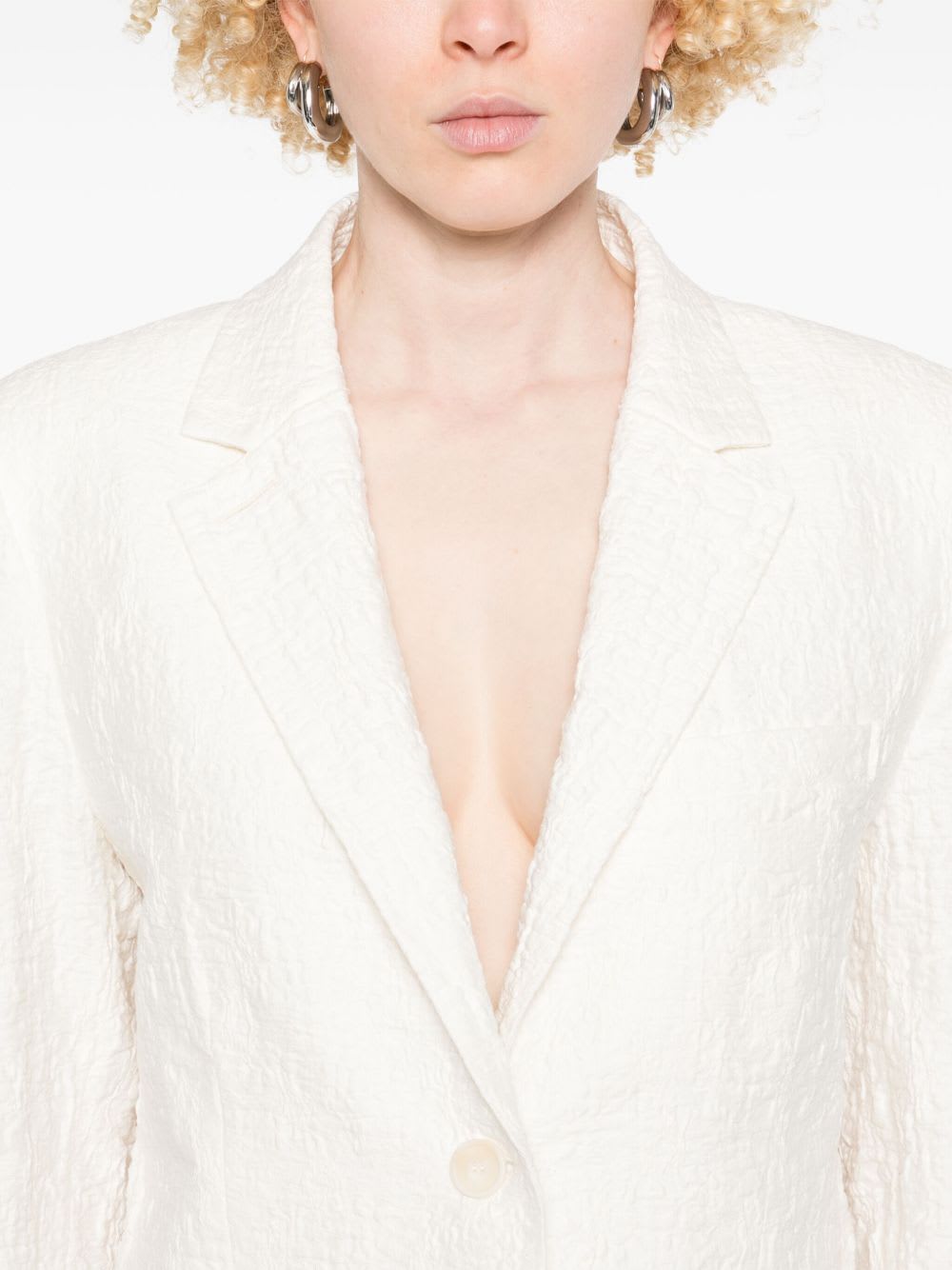 Harris Wharf London Cotton Blend Blazer Jacket In White