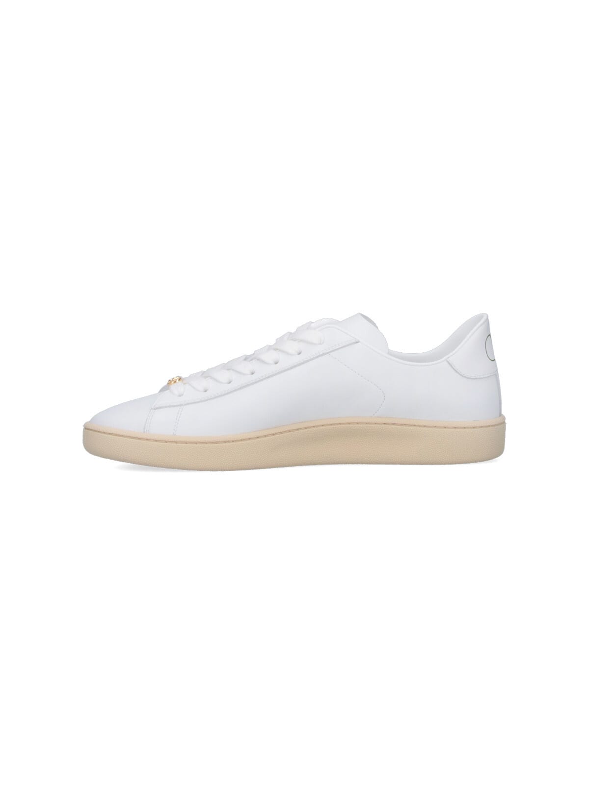 Valentino Royco Low-top Leather Sneakers With Italian Sizing In White