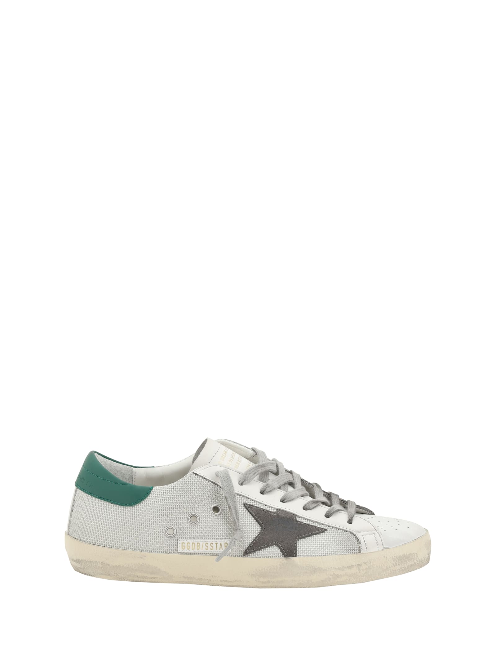 Golden Goose Super-star Sneakers In Light Silver/white/basalto Grey/green