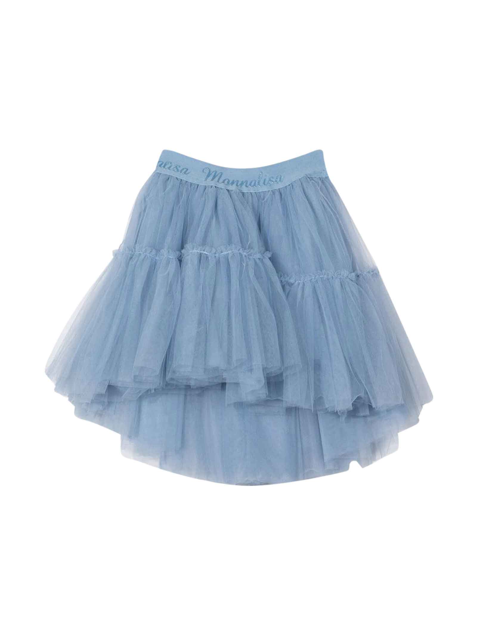 Monnalisa Light Blue Tulle Skirt