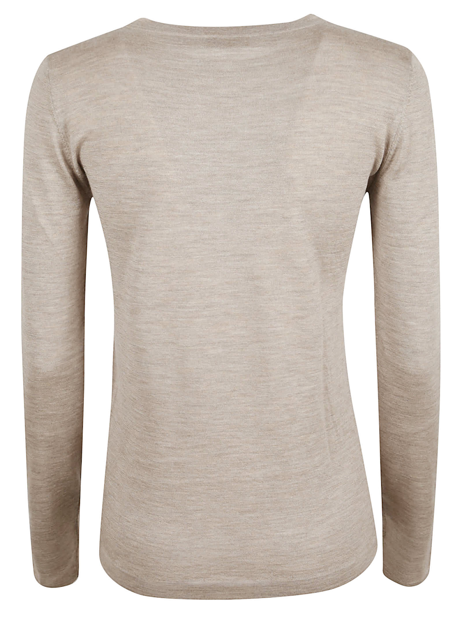 Brunello Cucinelli Long-sleeve Round-neck Sweater In White