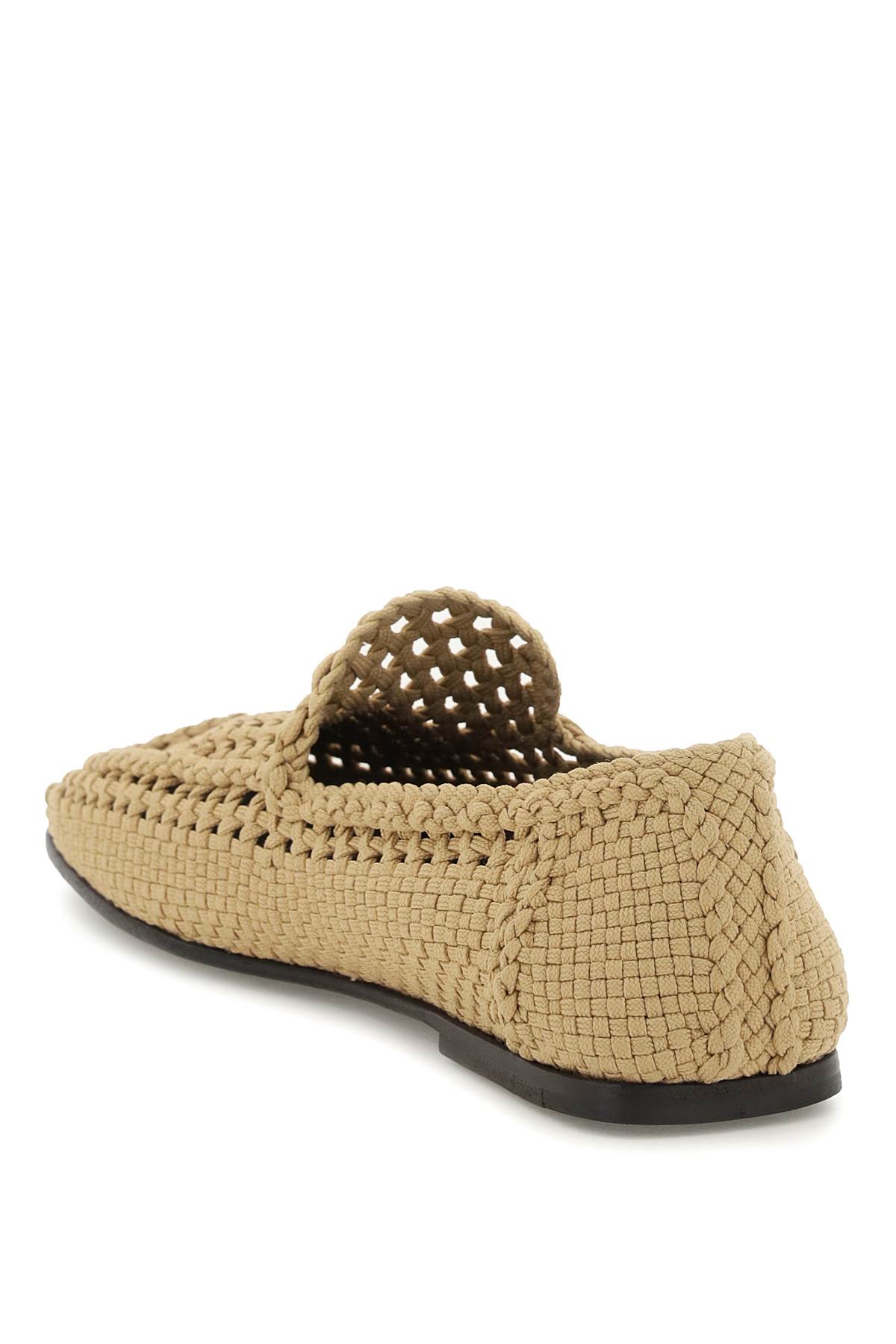 Shop Dolce & Gabbana Crocheted Loafers In Beige
