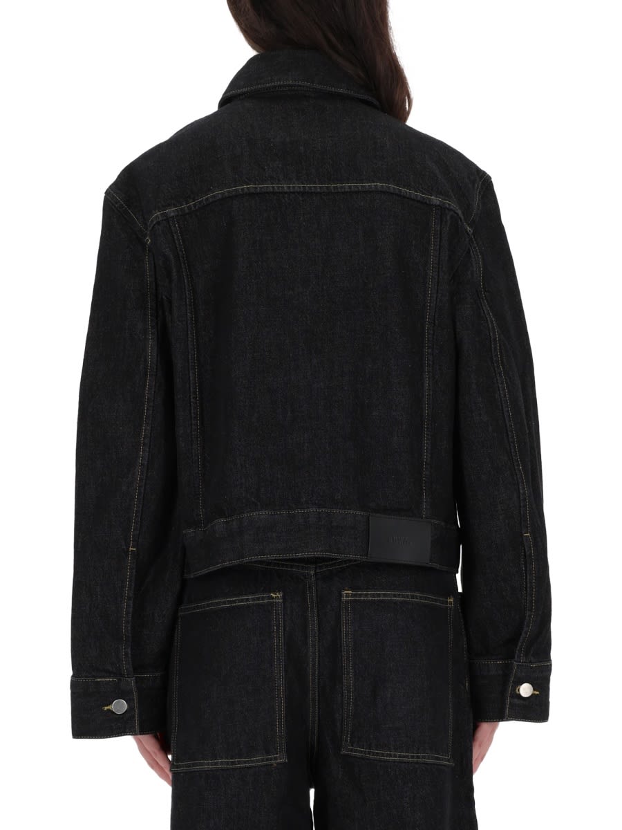 Studio Nicholson Collared Jacket With Contrast Stitching And Pockets In Black
