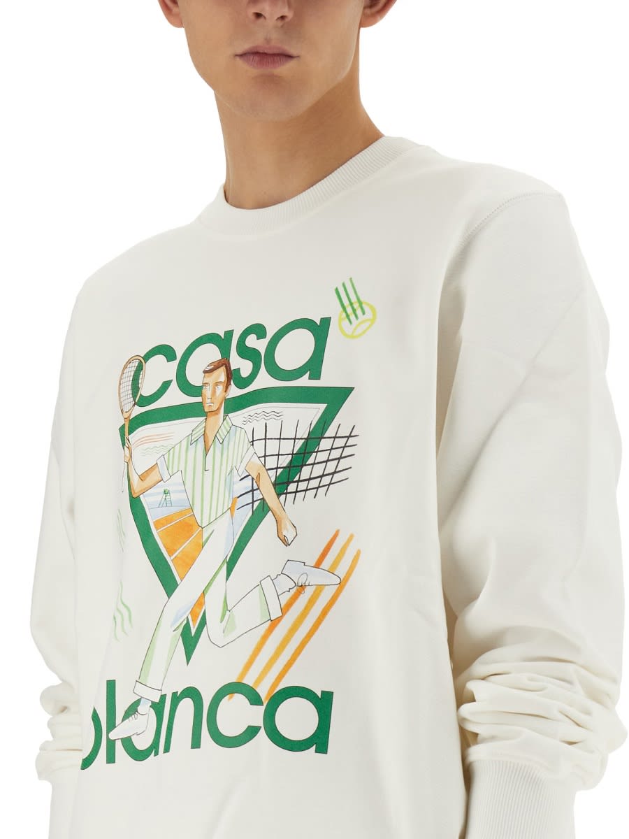 Shop Casablanca Sweatshirt With Logo In Neutro