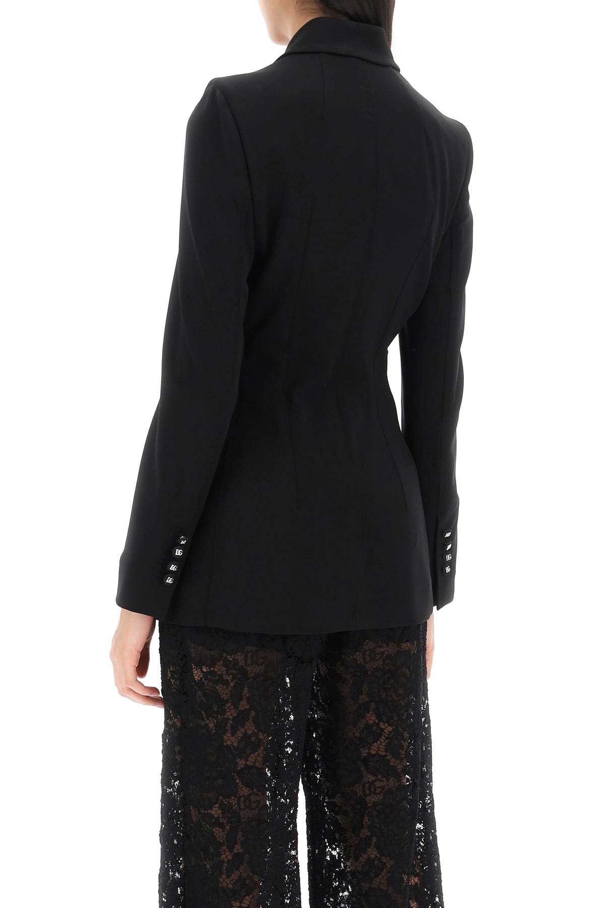 Dolce & Gabbana Double-breasted Fitted Suit Jacket In Black