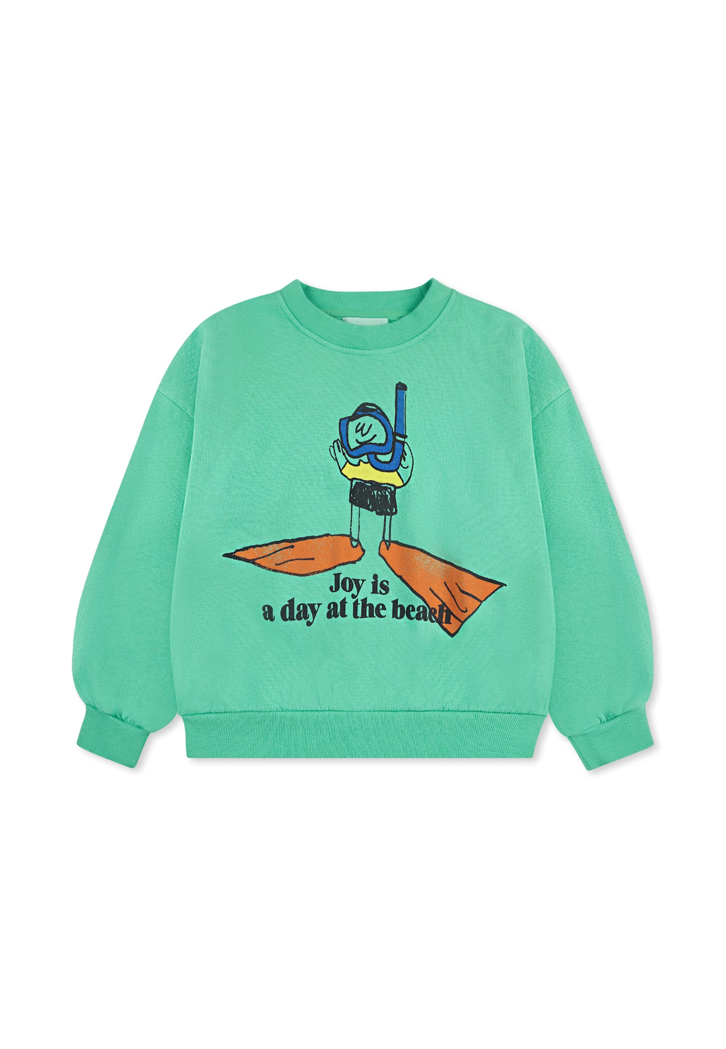 Bobo Choses Green Sweatshirt For Kids With Diver Print In Green
