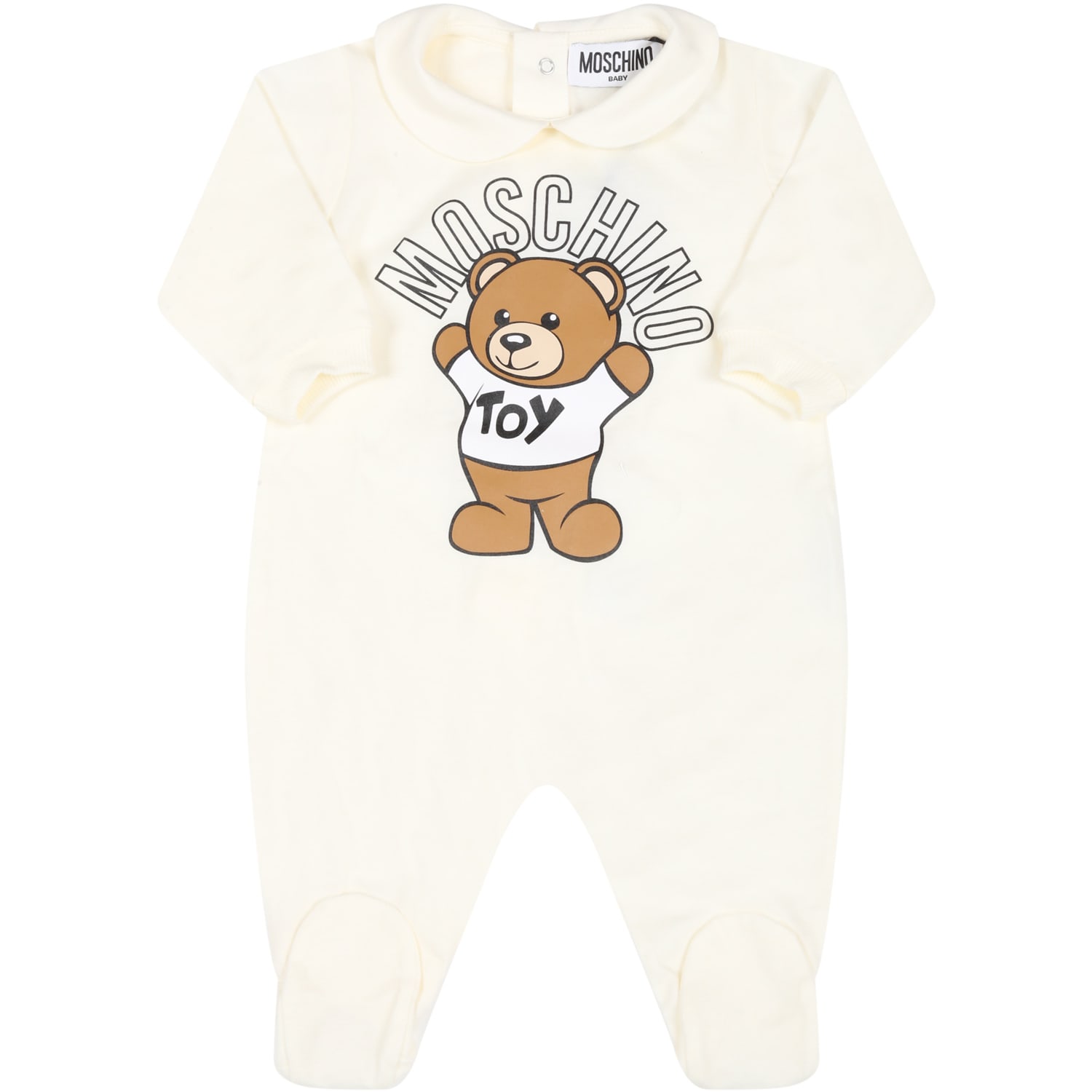 Moschino Ivory Babygrow For Baby Kids With Teddy Bear