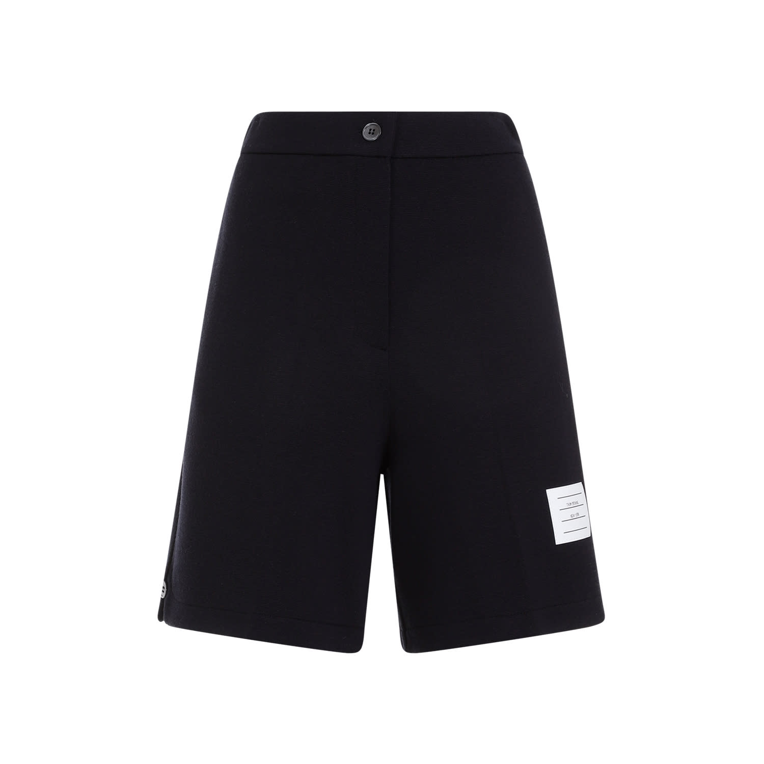 Shop Thom Browne High Waisted Shorts In Navy