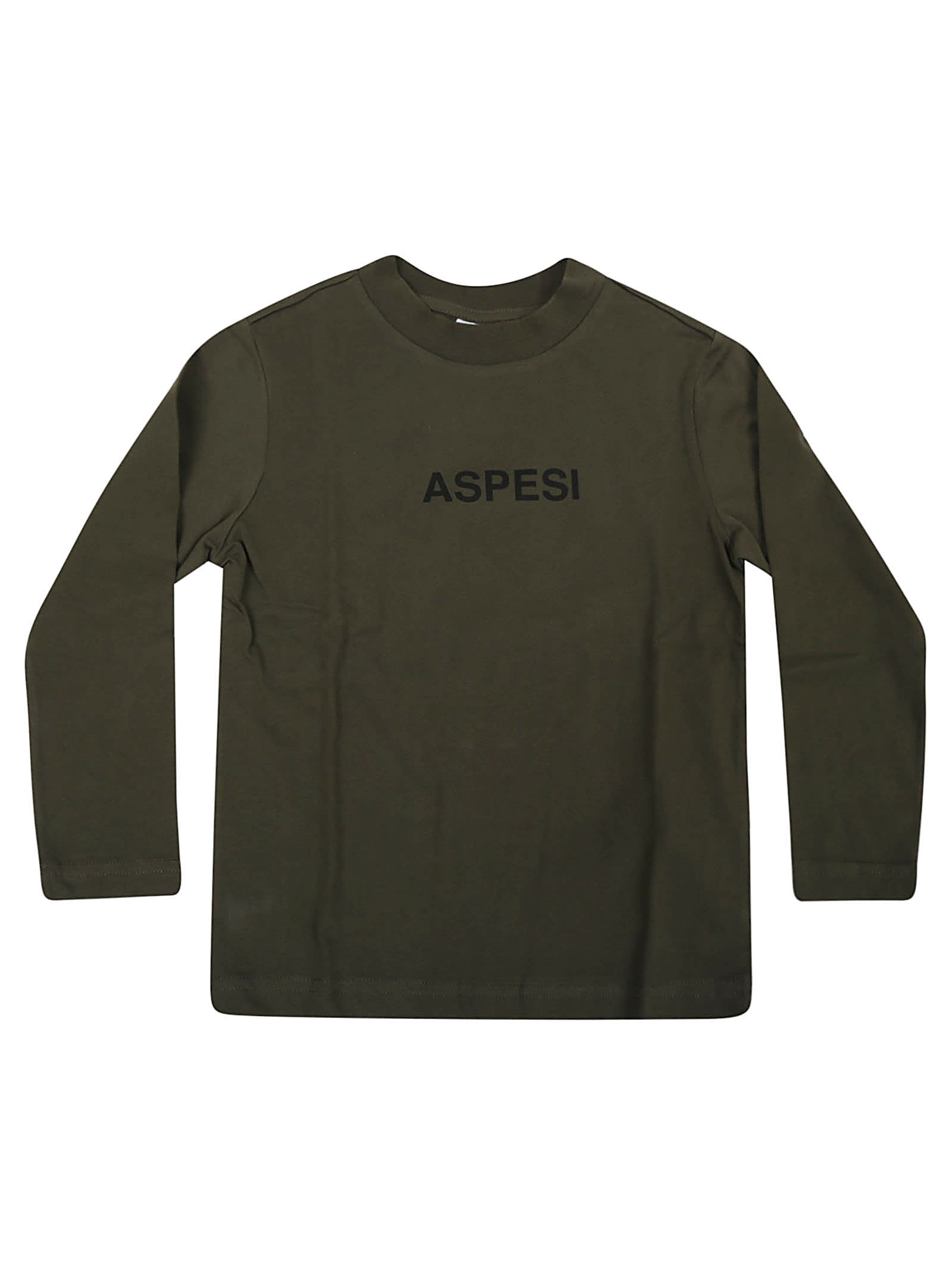 Shop Aspesi T-shirt M/lunga In Foresta Nero