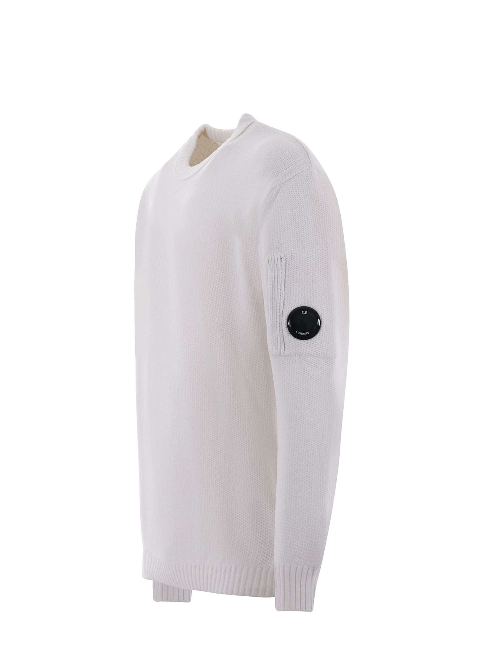 Shop C.p. Company Sweater  In Cotton In White