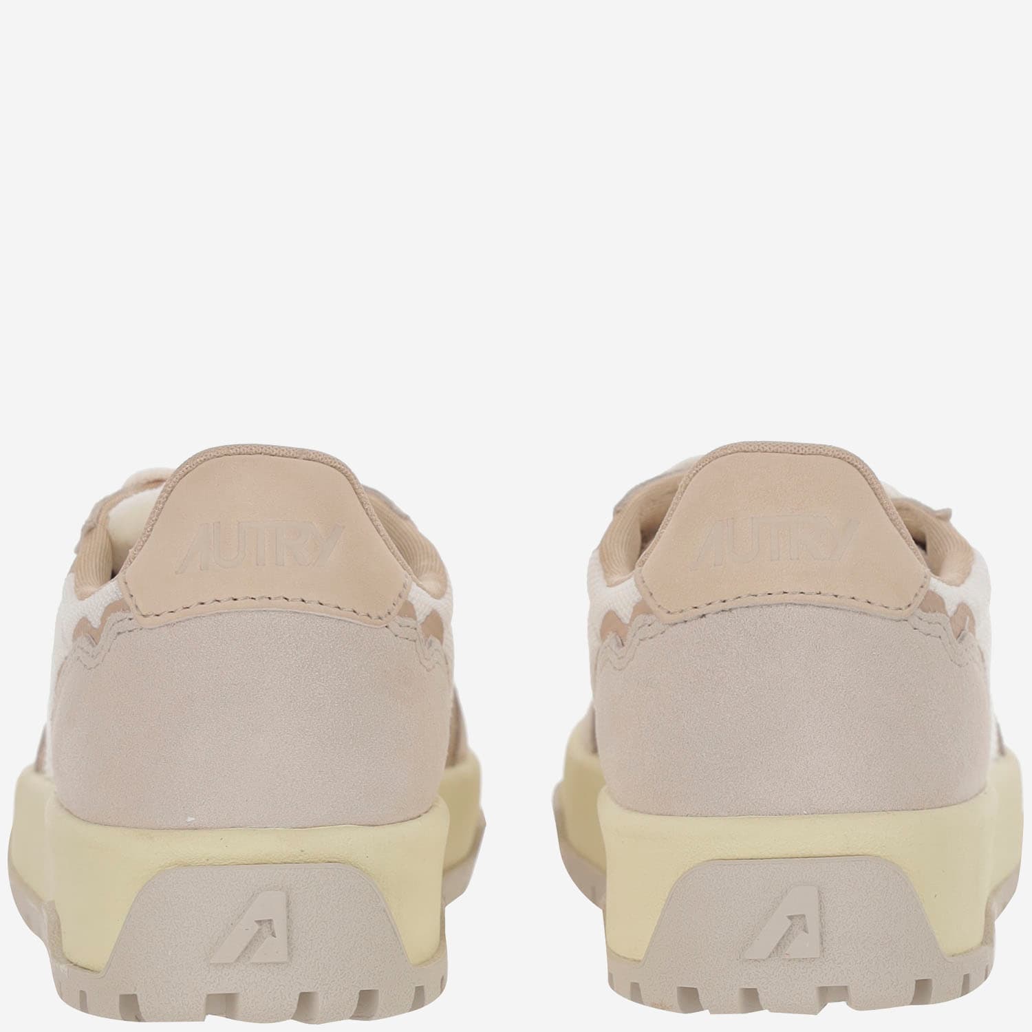 Autry Wildpace Low Mesh And Suede Sneakers In Beige