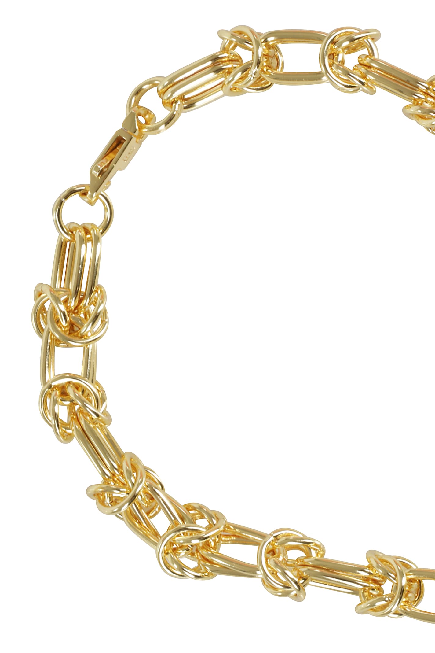Federica Tosi Interlinked Gold-plated Brass Necklace With Knot Design In Gold