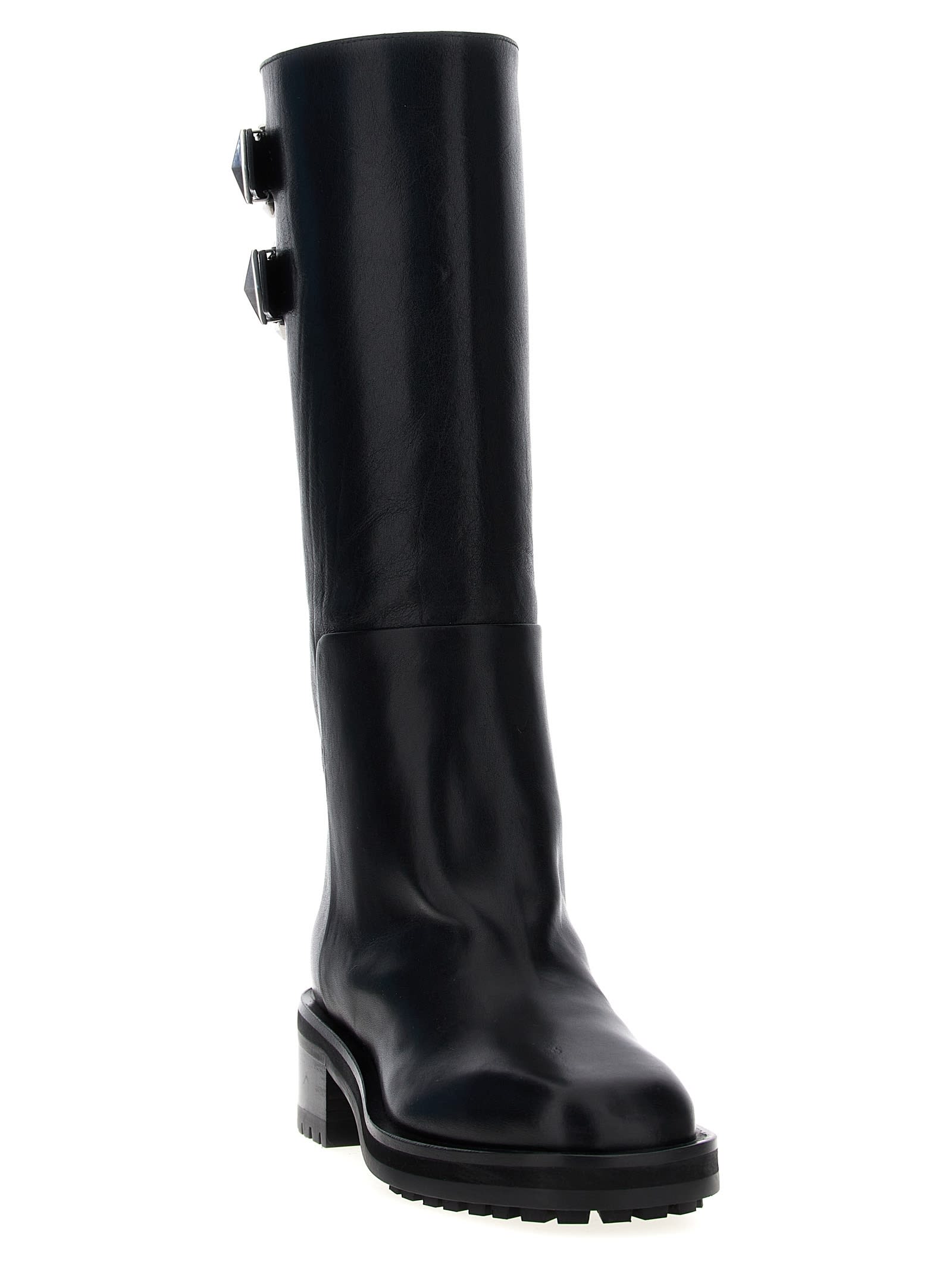 Jimmy Choo Brooklyn 50 Leather Knee-high Boots In Black
