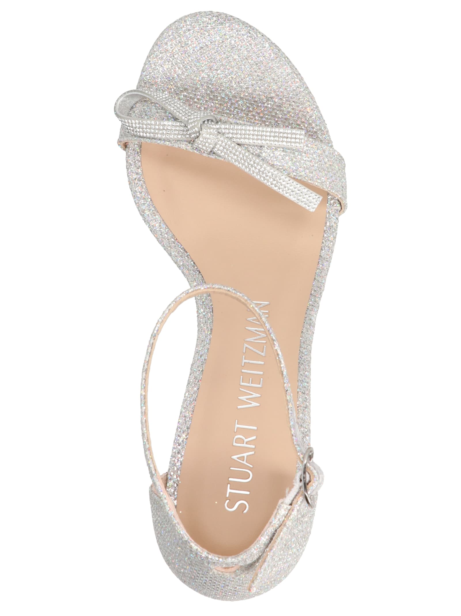 Shop Stuart Weitzman Nearlynude Sandals In Silver