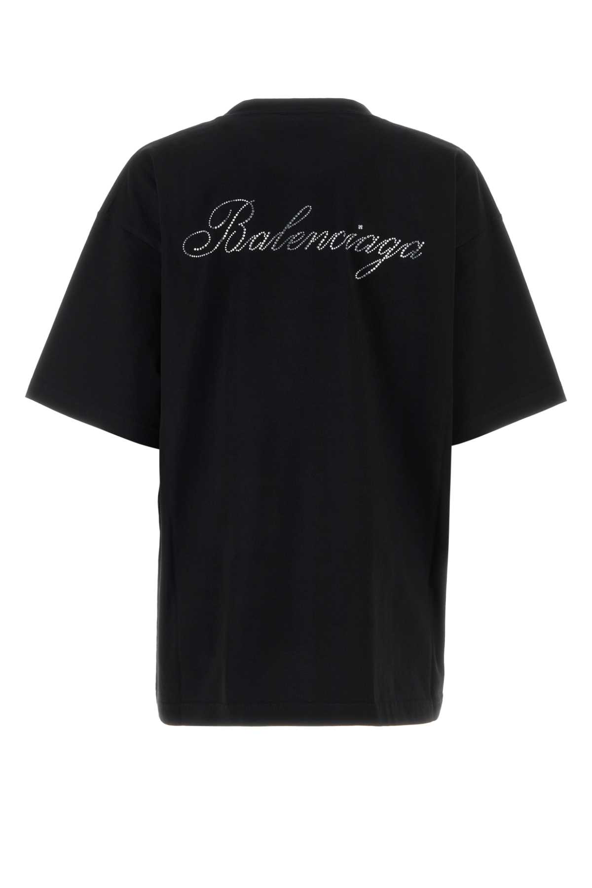 Balenciaga Black Cotton Oversize T-shirt