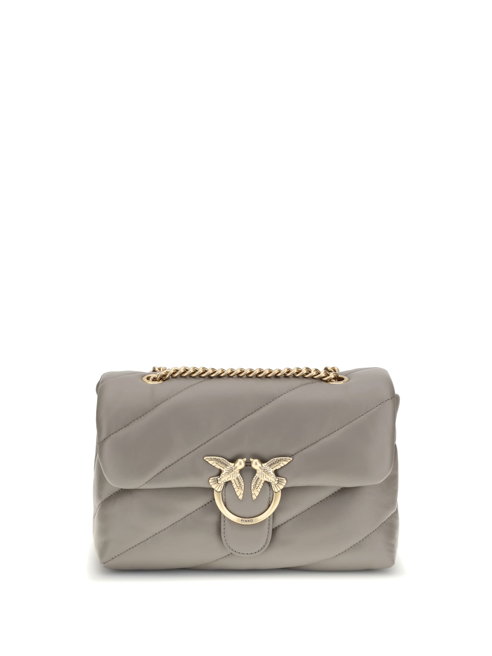 Pinko Love Classic Shoulder Bag In Gray