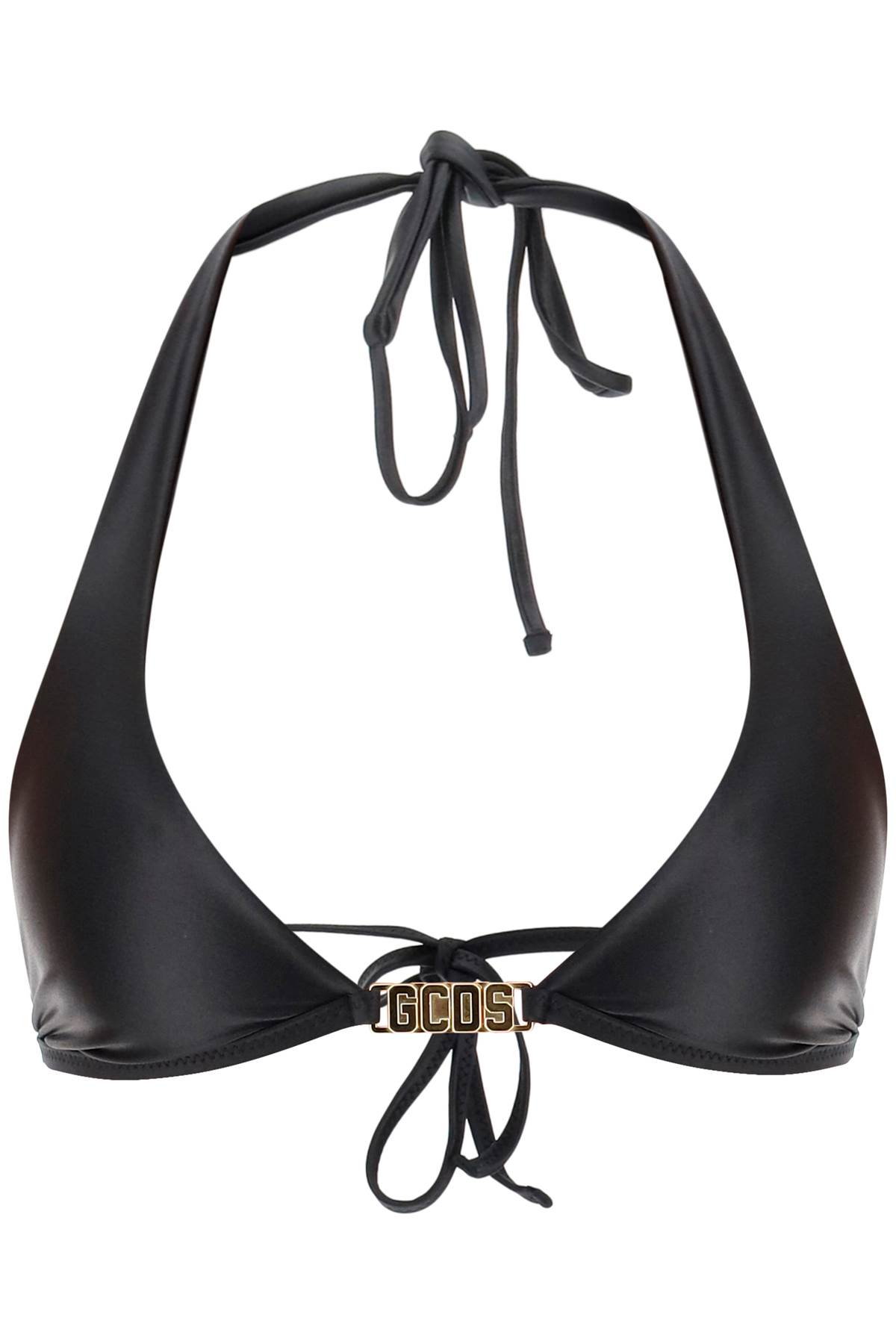 GCDS Logo Triangle Satin-finish Bikini Top