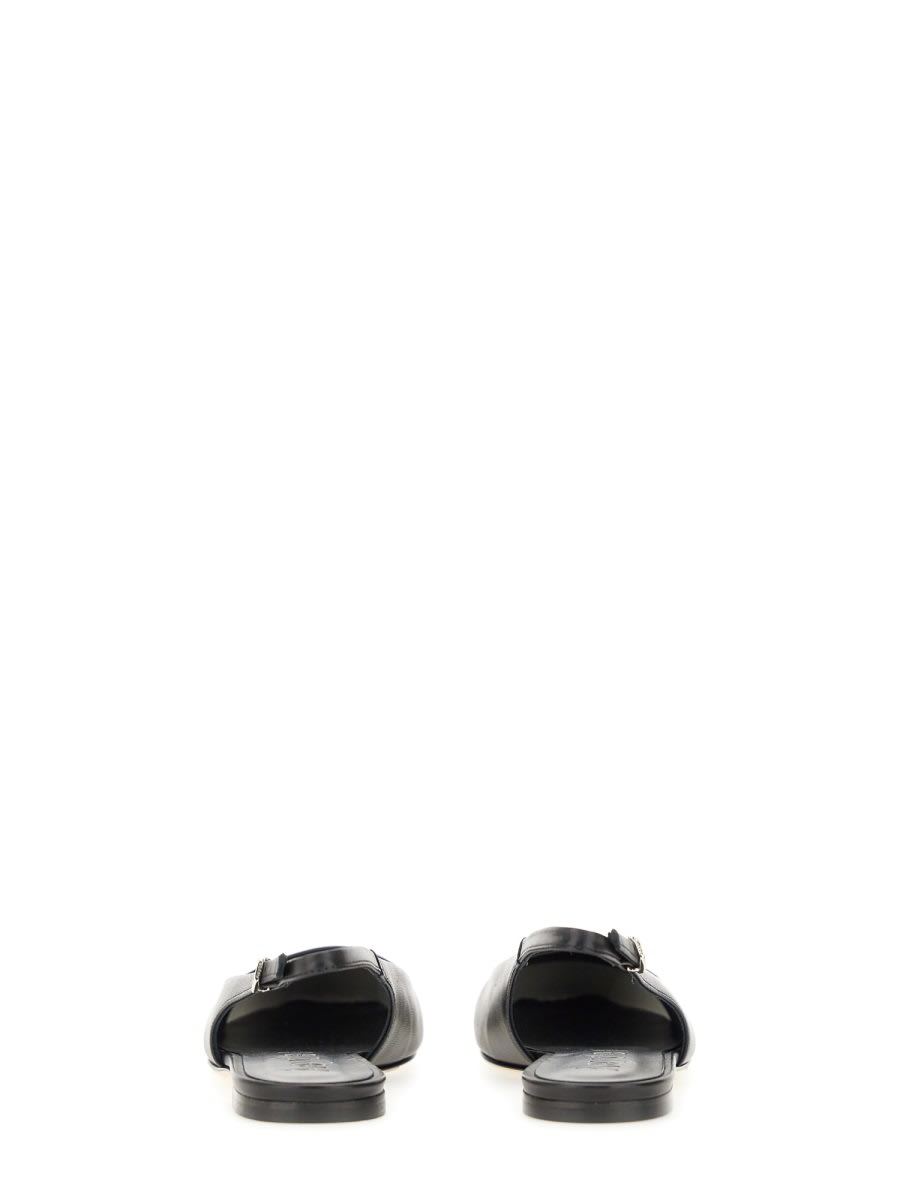 Aeyde 10mm Geraldine Napa Slingback Flats In Black