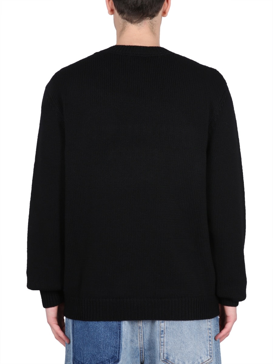 Shop Balmain Jersey With Logo Inlay In Black