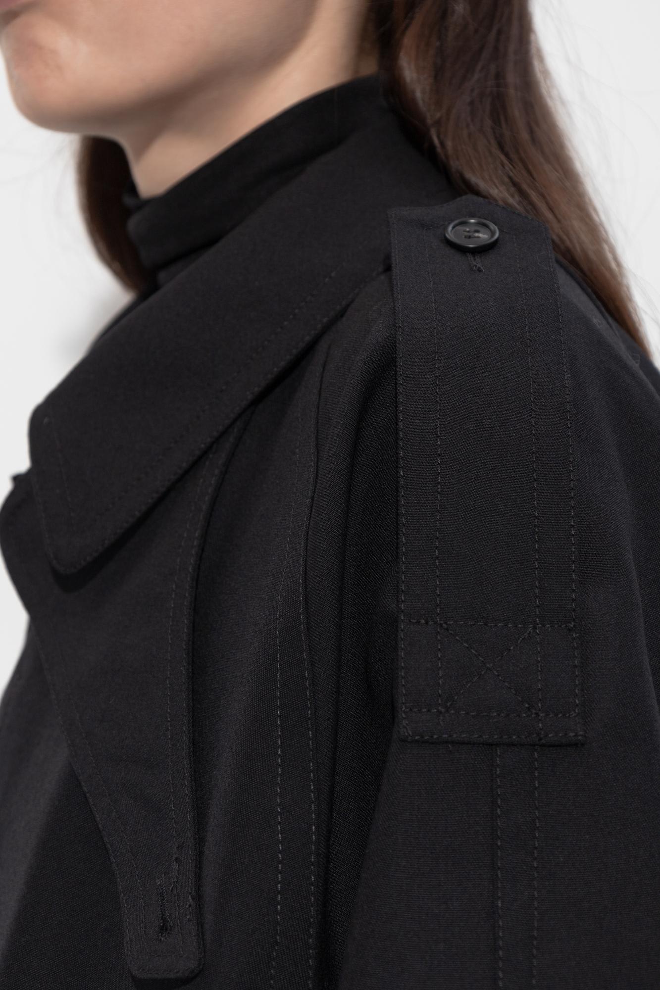 Mm6 Maison Margiela Coat With Short Sleeves In Black